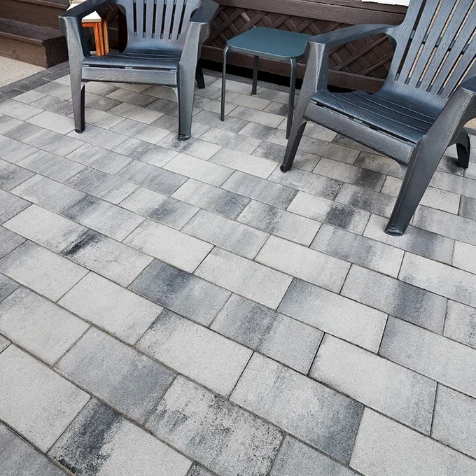 Catalina Grana paver patio with Adirondack chairs