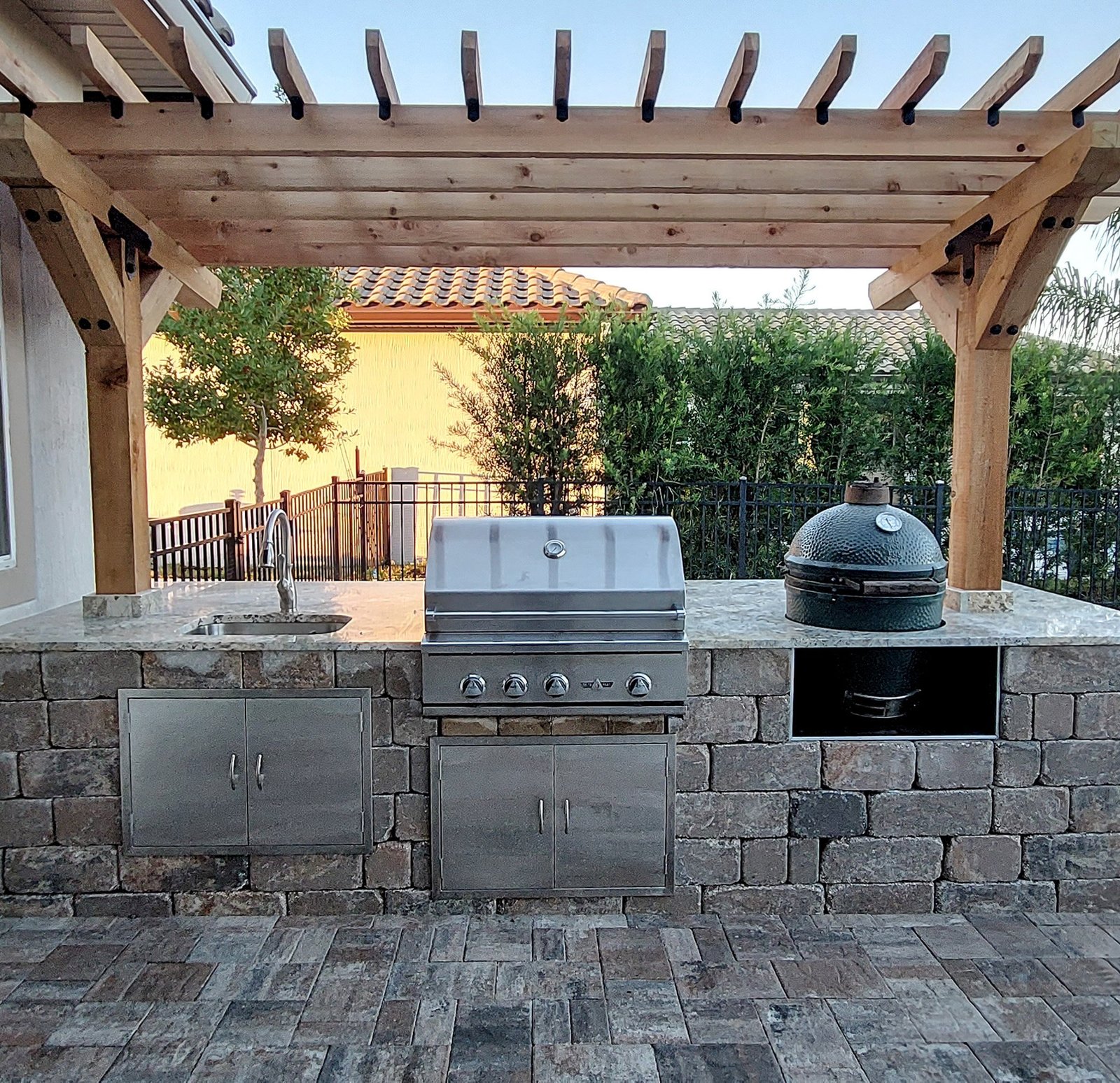 Pergola with landscape lighting Jacksonville