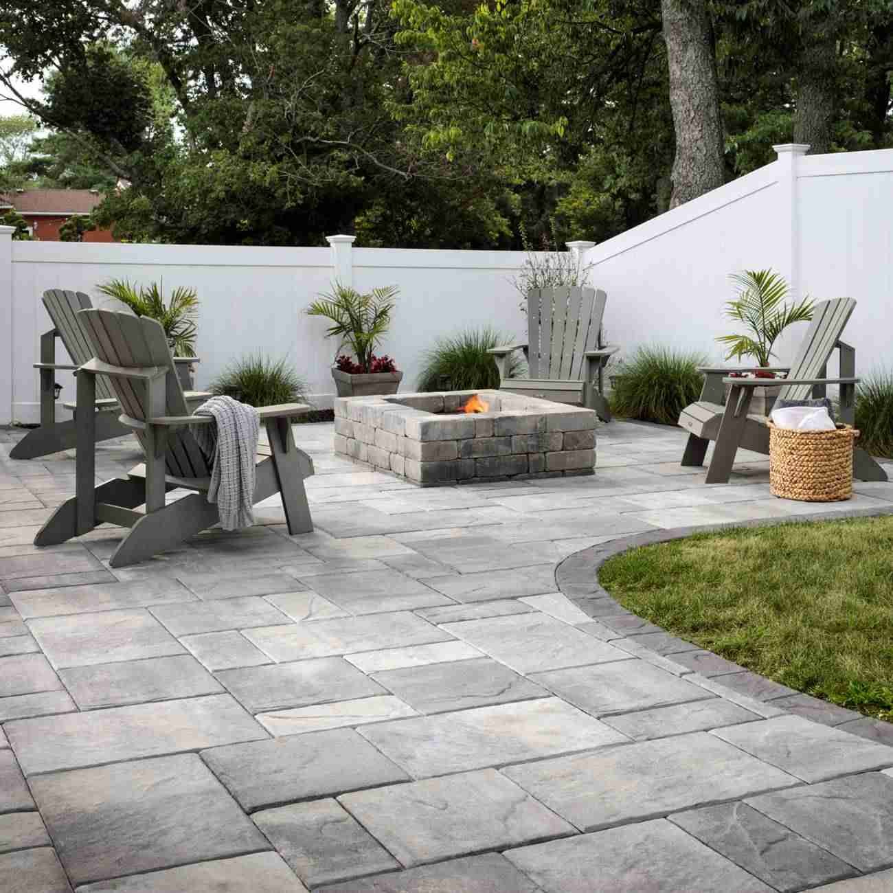 Weston Stone fire pit on paver patio Jacksonville FL